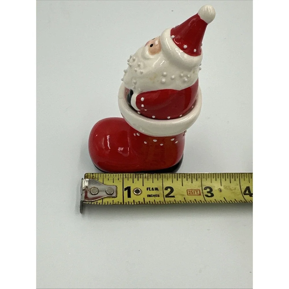 Santa and Boot Salt and Pepper Shaker Novelty Christmas Holiday Decoration Decor